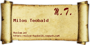 Milos Teobald névjegykártya
